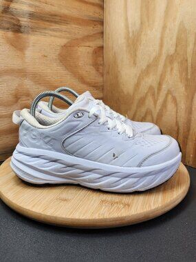 Hoka Bondi Slip Resistant Water Resistant Leather Work Sneakers